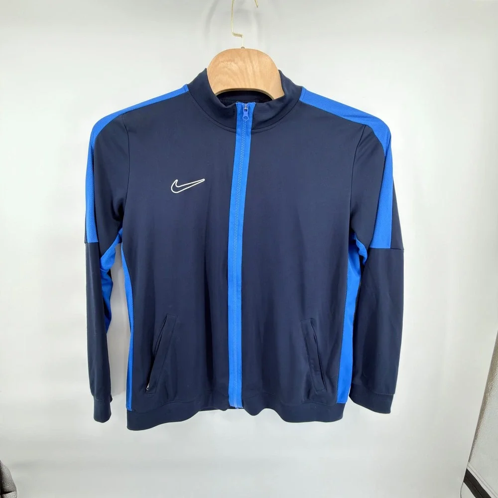 Nike Track Jacket Mens XL Navy Blue Slim Fit Dri-FIT Full Zip Athletic Training